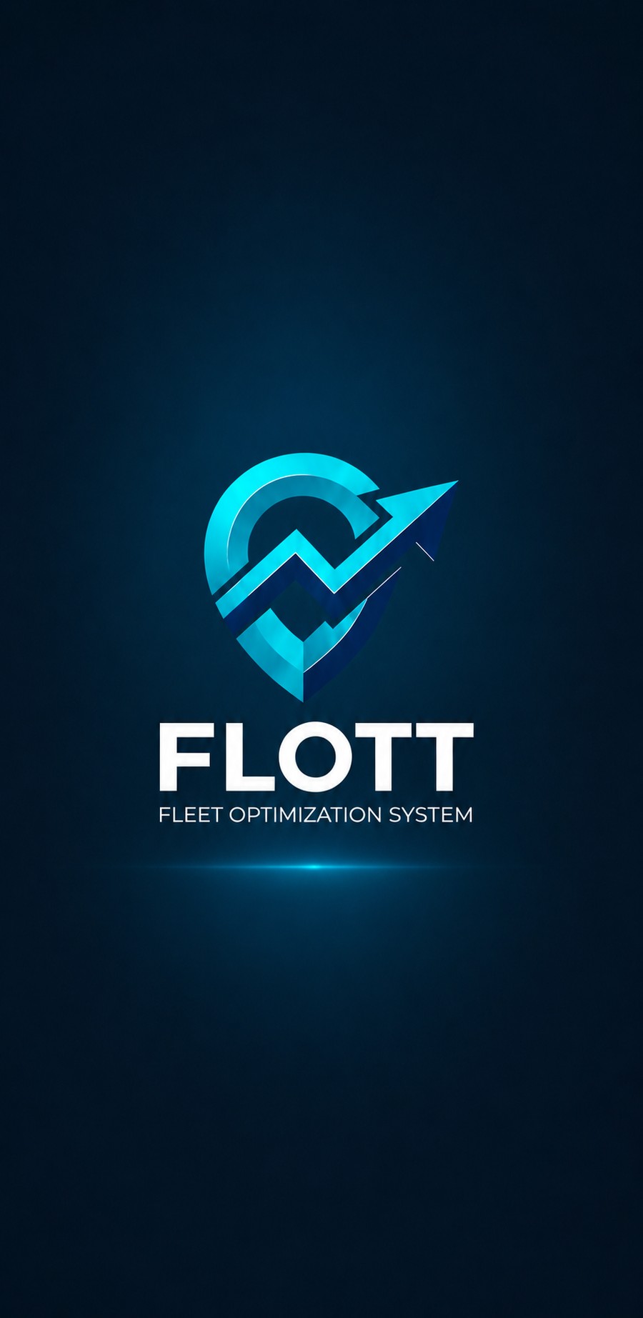 Ekran startowy aplikacji FLOTT z logo marki